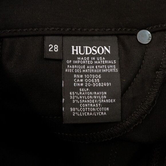 Hudson Amory Super Skinny Pants Size 28 Womens Black Velour Tux Measures 31 x 27 - Picture 9 of 13